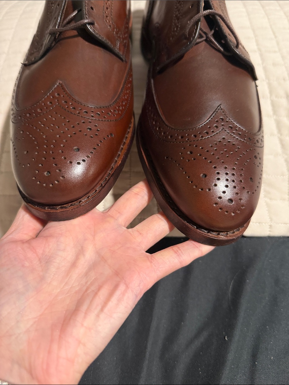 Allen Edmonds Brown Leather Brogue Boat Shoes